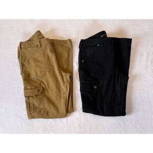 Duluth Trading Co Straight Leg Pants — Tan and Black